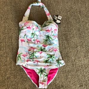 Marilyn Monroe ruched halter slimming bathing suit